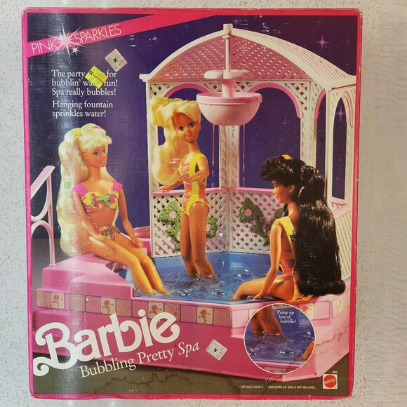 Barbie PInk Sparkles Bubblin' Pretty Spa CIB - Picture 3 of 17